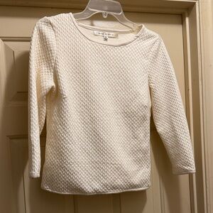 Max Studio Cream Textured Top
